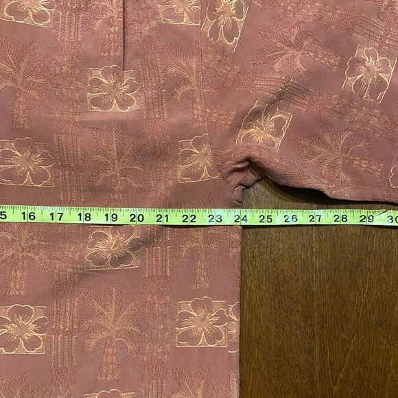 Tommy Bahama Casual Button Front Silk Rust Orange Hawaiian Shirt Men's Size L - Picture 7 of 8